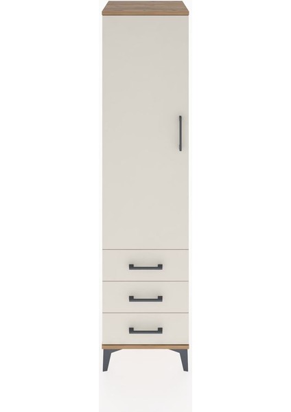 Hyperion Dolap 2 Raflı 3 Çekmeceli Tek Kapaklı 44X44X182 Çam-Aytaşı