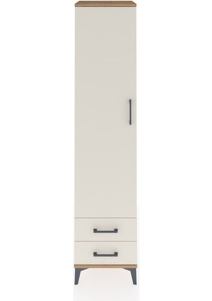 Hyperion Dolap 5 Raflı 2 Çekmeceli Tek Kapaklı 44X44X195 Çam-Aytaşı