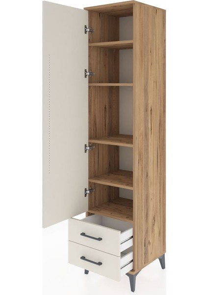 Hyperion Dolap 5 Raflı 2 Çekmeceli Tek Kapaklı 44X44X195 Çam-Aytaşı fırsatları