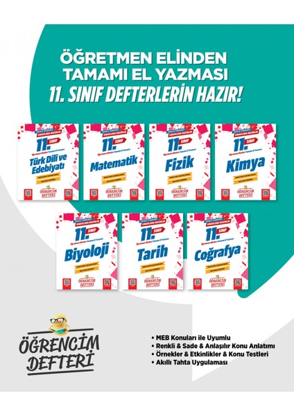 11. Sınıf Öğrencim Defteri Ful Set. Tamamı El Yazmalı !!!