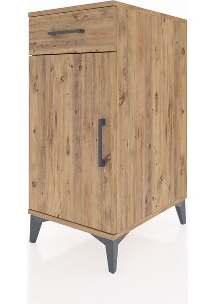 Kronos Komodin 2 Raflı Tek Çekmeceli Tek Kapaklı 44X59X96 Çam-Çam modelleri