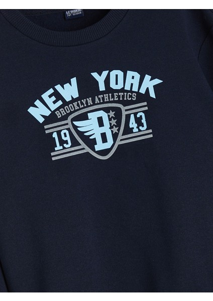 Yeni Sezon Bisiklet Yaka New York Baskılı Erkek Çocuk Sweatshirt fiyatları