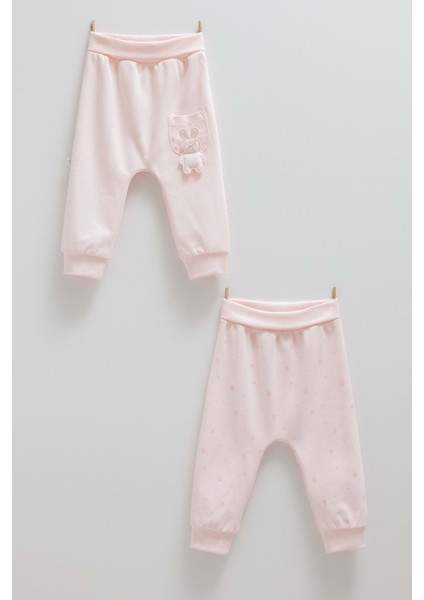 Cute Rabbıt Cep Detaylı Patiksiz Ikili Pantolon - Caramell - APK1486 - Pembe - 9 - 12 Ay - APK1486-PEMBE-9 - 12 Ay Pembe