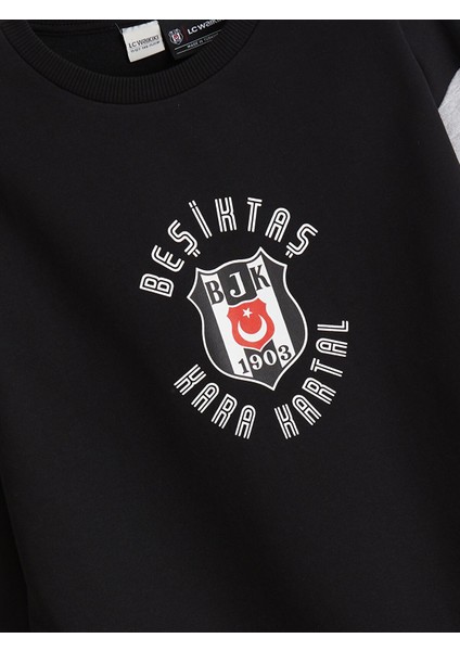 Yeni Sezon Bisiklet Yaka Beşiktaş Baskılı Erkek Çocuk Sweatshirt fiyatları