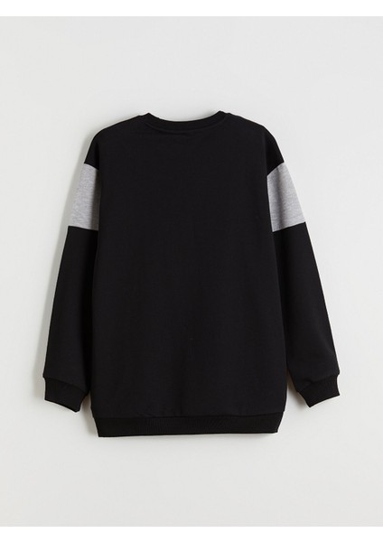 Yeni Sezon Bisiklet Yaka Beşiktaş Baskılı Erkek Çocuk Sweatshirt modelleri