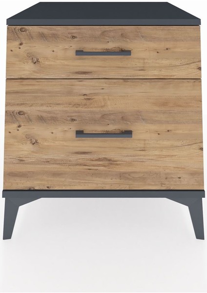 Kronos Komodin 2 Çekmeceli 60X59X64 Antrasit-Çam