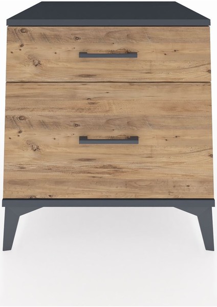 Kronos Komodin 2 Çekmeceli 60X59X64 Antrasit-Çam fiyatları