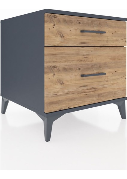 Kronos Komodin 2 Çekmeceli 60X59X64 Antrasit-Çam fırsatları