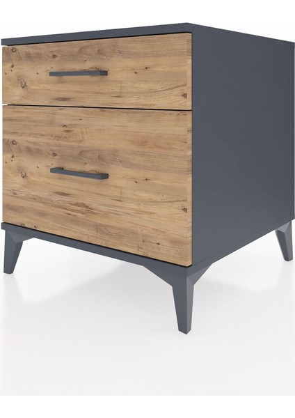 Kronos Komodin 2 Çekmeceli 60X59X64 Antrasit-Çam indirimleri