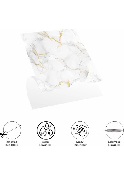 Decohandy Pvc Yer Karosu 30X30CM 4'lü Paket - Mermer Desenli Beyaz 0,36M2 fiyatları