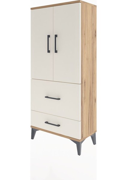 Arges Dolap Tek Raflı 2 Çekmeceli 2 Kapaklı 60X30X134 Çam-Aytaşı modelleri