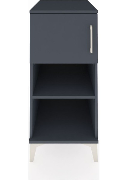 Kronos Komodin 2 Raflı Tek Kapaklı 44X59X96 Antrasit-Antrasit
