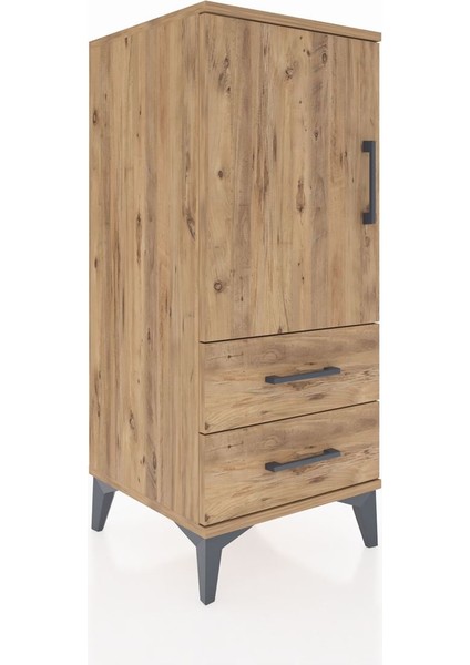 Hyperion Komodin 2 Raflı 2 Çekmeceli Tek Kapaklı 44X44X106 Çam-Çam fiyatları