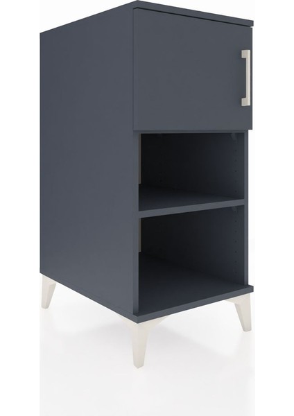 Kronos Komodin 2 Raflı Tek Kapaklı 44X59X96 Antrasit-Antrasit fiyatları