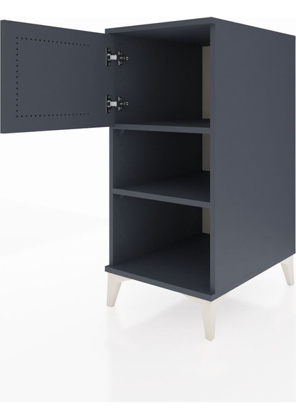 Kronos Komodin 2 Raflı Tek Kapaklı 44X59X96 Antrasit-Antrasit fırsatları