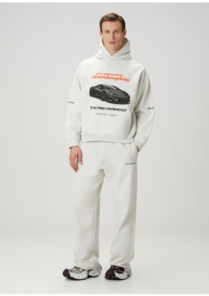 Gri Logo Nakışlı Pantolon