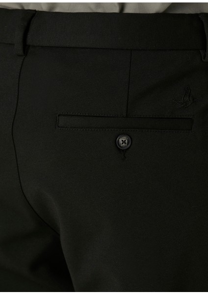 Siyah Beli Kordonlu Chino Pantolon