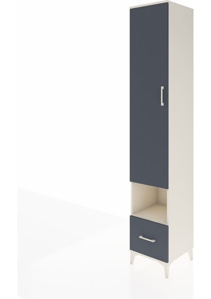Hyperion Dolap 4 Raflı Tek Çekmeceli Tek Askılı 44X44X243 Aytaşı-Antrasit modelleri