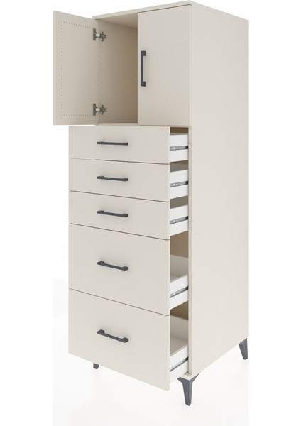 Kronos Dolap Tek Raflı 5 Çekmeceli 2 Kapaklı 60X59X182 Aytaşı-Aytaşı fırsatları