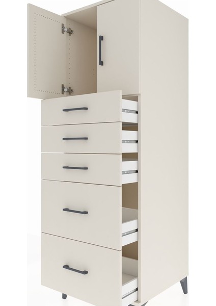 Kronos Dolap Tek Raflı 5 Çekmeceli 2 Kapaklı 60X59X182 Aytaşı-Aytaşı indirimleri