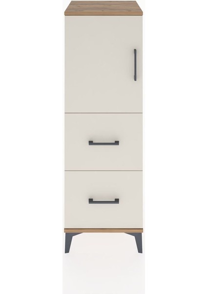 Hyperion Dolap 2 Raflı 2 Çekmeceli Tek Kapaklı 44X44X134 Çam-Aytaşı