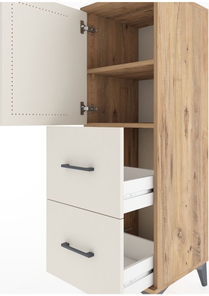 Hyperion Dolap 2 Raflı 2 Çekmeceli Tek Kapaklı 44X44X134 Çam-Aytaşı indirimleri