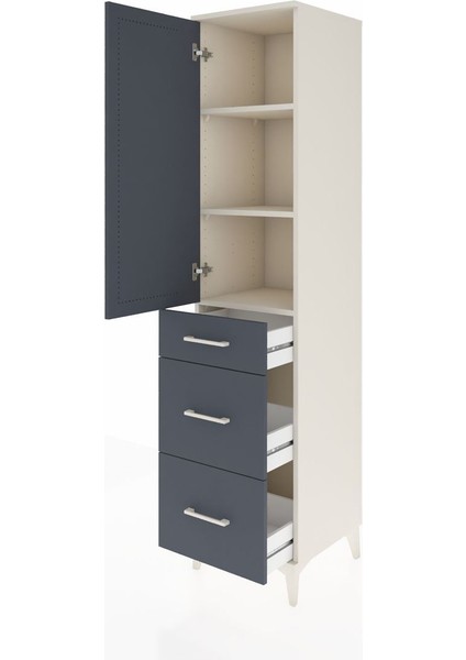 Hyperion Dolap 3 Raflı 3 Çekmeceli Tek Kapaklı 44X44X195 Aytaşı-Antrasit fırsatları