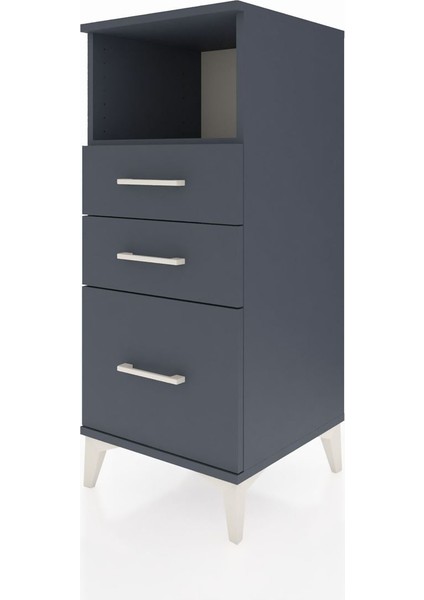 Hyperion Komodin Tek Raflı 3 Çekmeceli 44X44X106 Antrasit-Antrasit modelleri