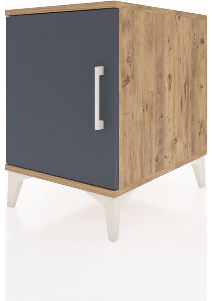 Kronos Komodin 2 Raflı Tek Kapaklı 44X59X64 Çam-Antrasit modelleri