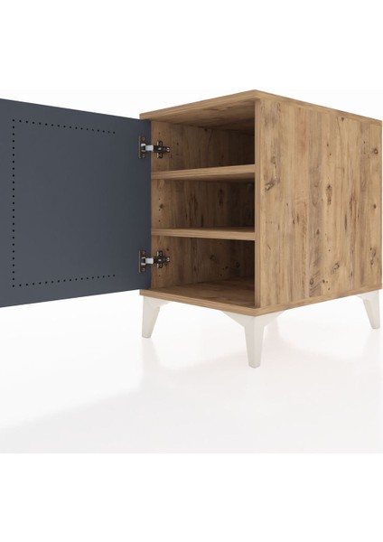 Kronos Komodin 2 Raflı Tek Kapaklı 44X59X64 Çam-Antrasit indirimleri