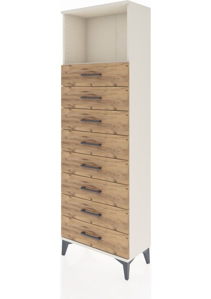 Arges Dolap Tek Raflı 8 Çekmeceli 60X30X182 Aytaşı-Çam modelleri