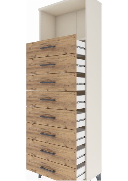 Arges Dolap Tek Raflı 8 Çekmeceli 60X30X182 Aytaşı-Çam indirimleri