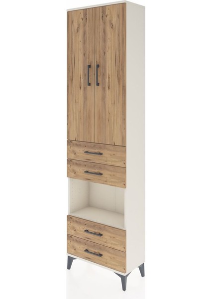 Arges Dolap 4 Raflı 4 Çekmeceli 2 Kapaklı 60X30X221 Aytaşı-Çam modelleri