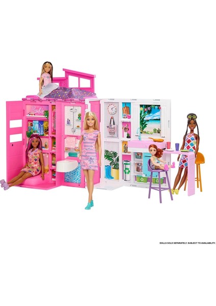 HRJ77 Barbienin Yeni Portatif Evi 2024 (Sarı Saçlı Bebek Dahil) modelleri