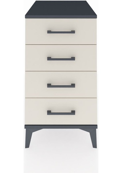 Kronos Komodin 4 Çekmeceli 44X59X80 Antrasit-Aytaşı