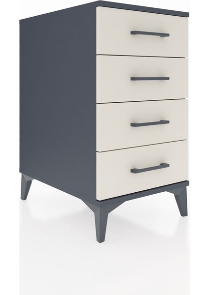 Kronos Komodin 4 Çekmeceli 44X59X80 Antrasit-Aytaşı fiyatları