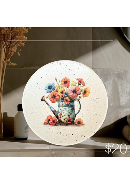 Çiçek Desenli 18 cm Duvar Tabağı, Dekorasyon, Mutfak, Balkon fiyatları