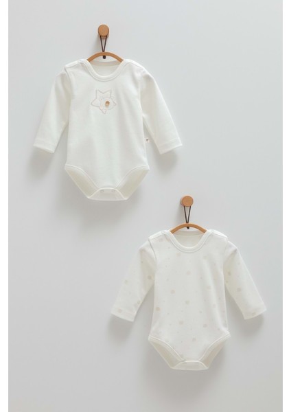 Cute Bear Çıtçıtlı Ikili Body - Caramell - BE1462 - Ekru - 3 - 6 Ay - BE1462-EKRU-3 - 6 Ay Ekru