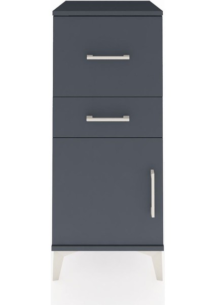 Hyperion Komodin 2 Çekmeceli Tek Kapaklı 44X44X106 Antrasit-Antrasit