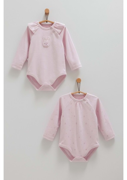 Cute Rabbıt Omuz Detaylı Ikili Çıtçıtlı Body - Caramell - BK1483 - Lila - 18 - 24 Ay - BK1483-LILA-18 - 24 Ay Lila