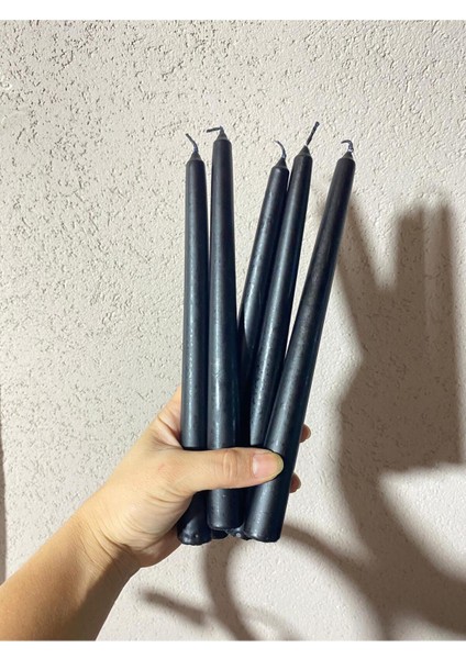 5 Adet Siyah Şamdan Mum - Masa Dekoru fiyatları