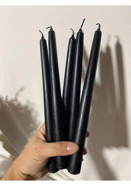 5 Adet Siyah Şamdan Mum - Masa Dekoru modelleri