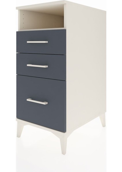 Kronos Komodin Tek Raflı 3 Çekmeceli 44X59X96 Aytaşı-Antrasit modelleri