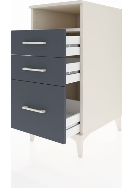 Kronos Komodin Tek Raflı 3 Çekmeceli 44X59X96 Aytaşı-Antrasit fırsatları