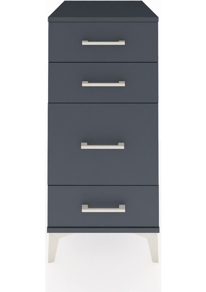 Kronos Komodin 4 Çekmeceli 44X59X96 Antrasit-Antrasit