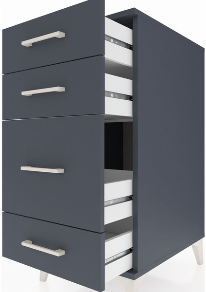 Kronos Komodin 4 Çekmeceli 44X59X96 Antrasit-Antrasit indirimleri