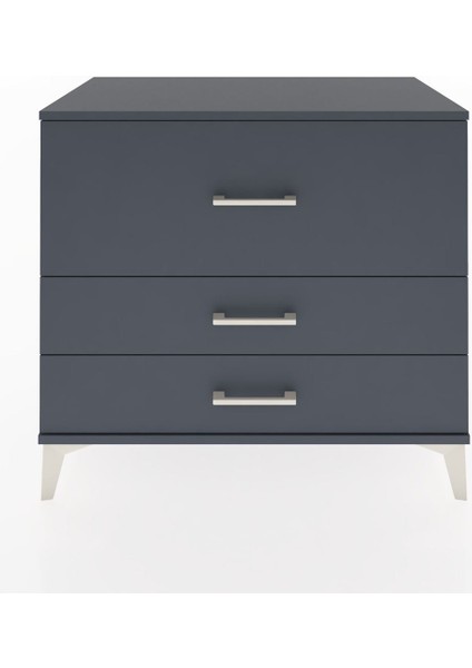 Hyperion Şifonyer 3 Çekmeceli 88X44X80 Antrasit-Antrasit