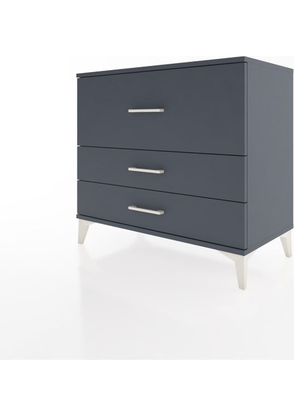 Hyperion Şifonyer 3 Çekmeceli 88X44X80 Antrasit-Antrasit modelleri