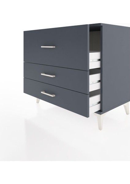 Hyperion Şifonyer 3 Çekmeceli 88X44X80 Antrasit-Antrasit fırsatları