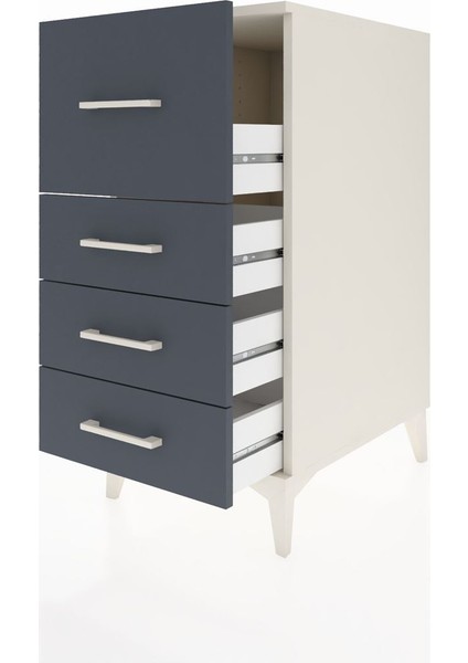 Kronos Komodin 4 Çekmeceli 44X59X96 Aytaşı-Antrasit fırsatları